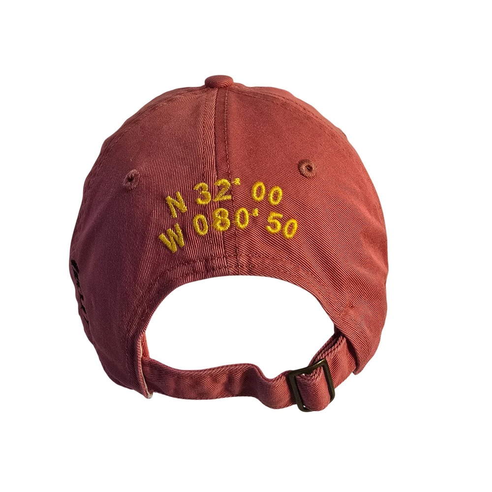 Sweet Lowland Tybee Island GA Nautical Baseball Cap Hat Red Embroidered Boat - Picture 2 of 11